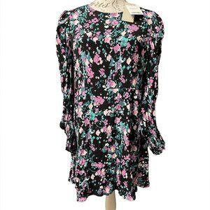 Next NWT Black Pink & Jade Dress Size 12 Long Sleeves